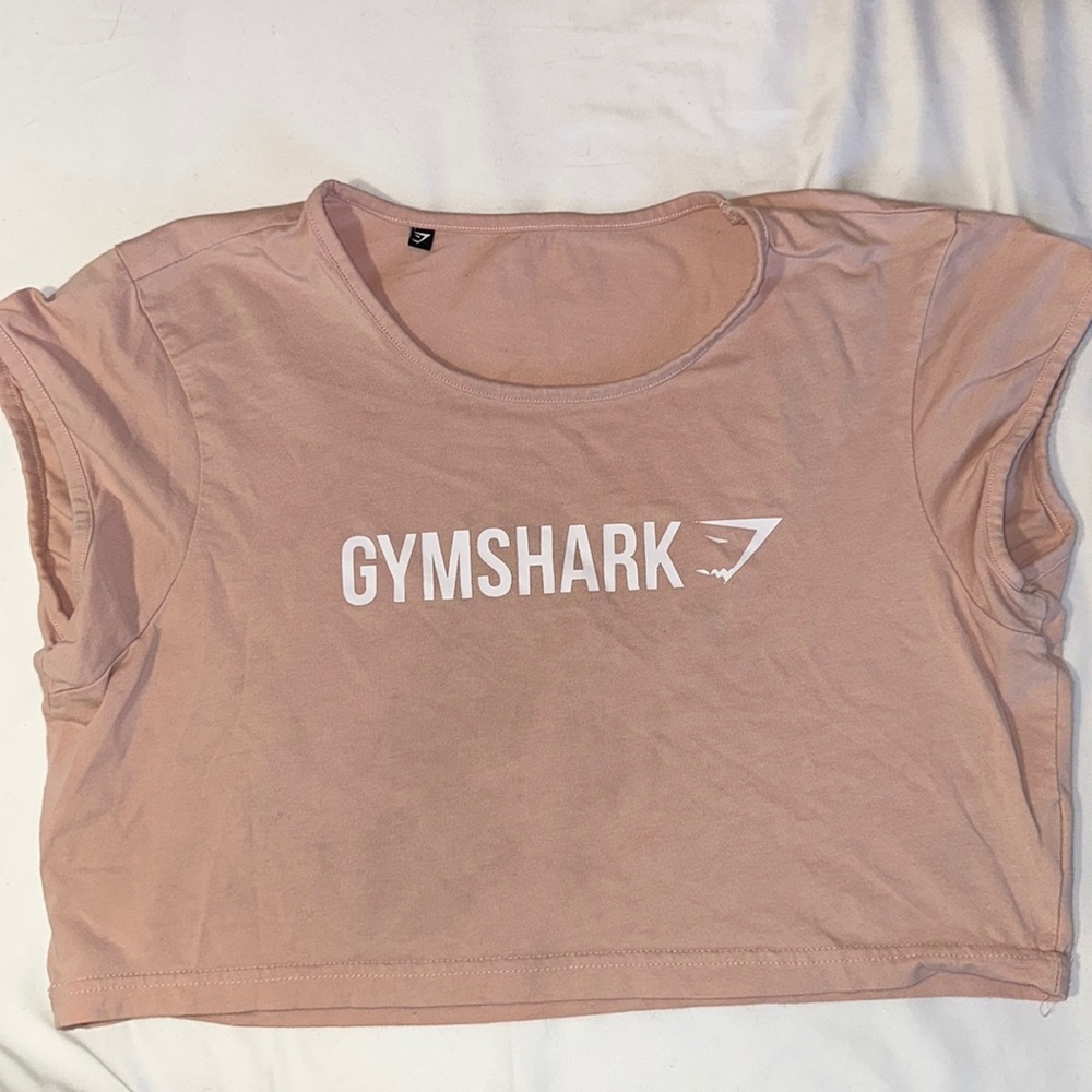 GYMSHARK Ribbon Capped Sleeve Crop Top Tie